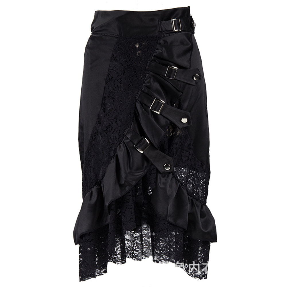 Summer Victorian Clothing - Victorian Black Satin & Lace Floral