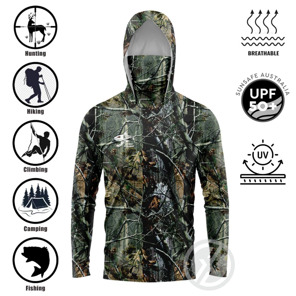 Summer Clothing Tops - UPF50+ Hooded Fishing Shirt Built‑in Face