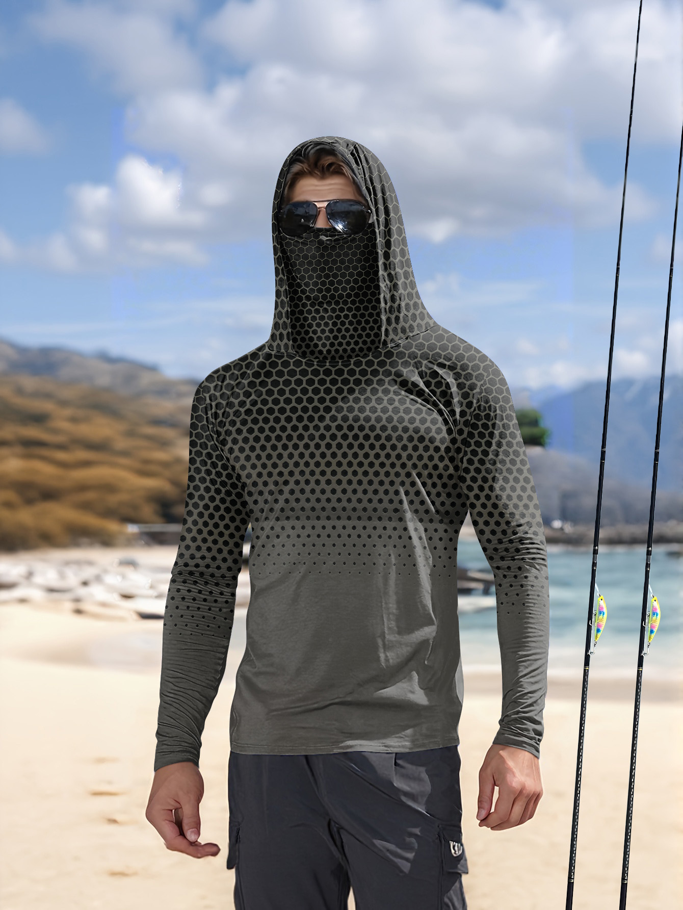 Summer Clothing Tops - Men Summer UPF50+ Fishing Hoodie With
