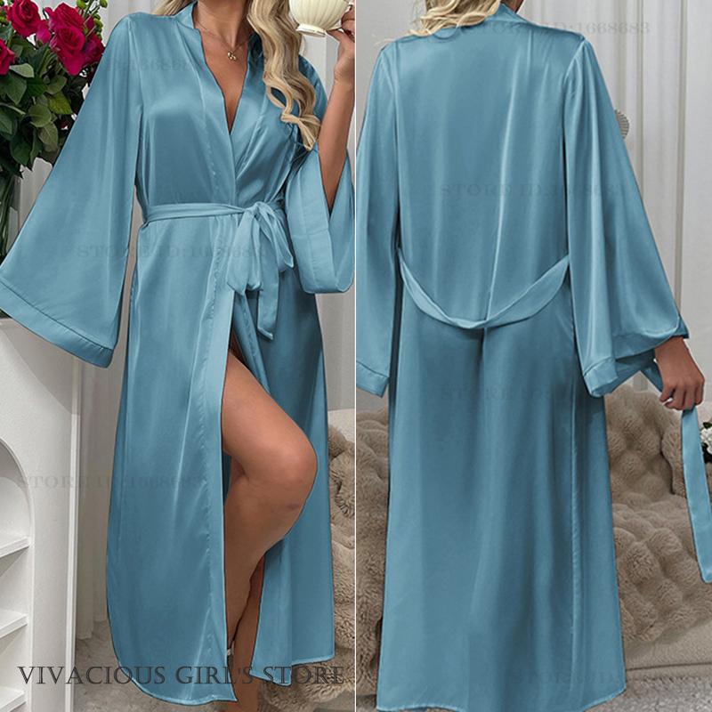 Summer House Clothing - Spring Autumn Female Long Robe Kimono