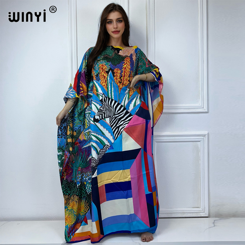 Summer Evenings Clothing - WINYI New High Quality Print Kaftan
