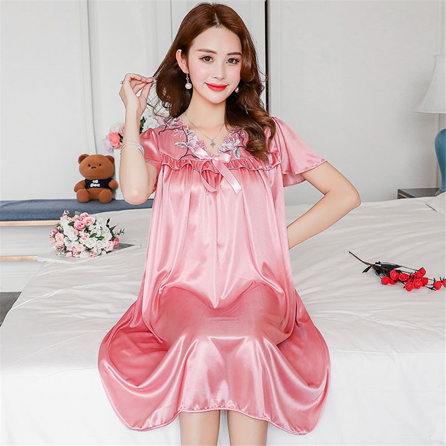 Summer House Clothing - NEW Summer Ice Silk Nightgown Female