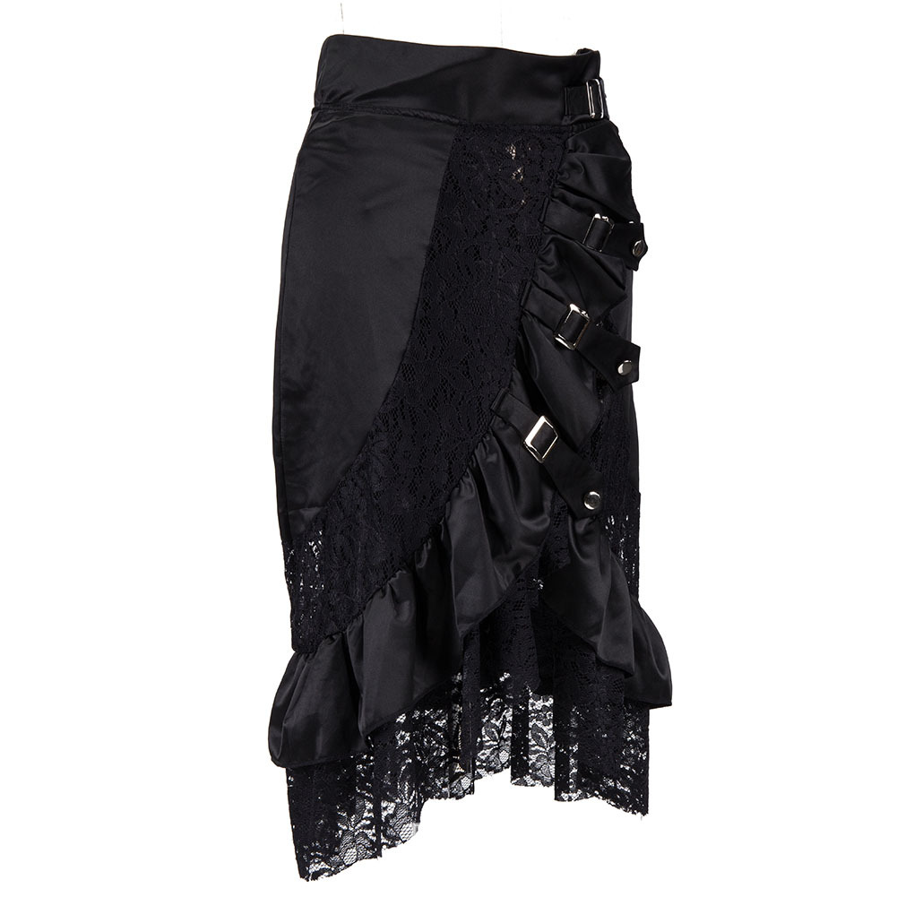 Victorian Black Satin & Lace F - Summer Victorian Clothing recension och pris