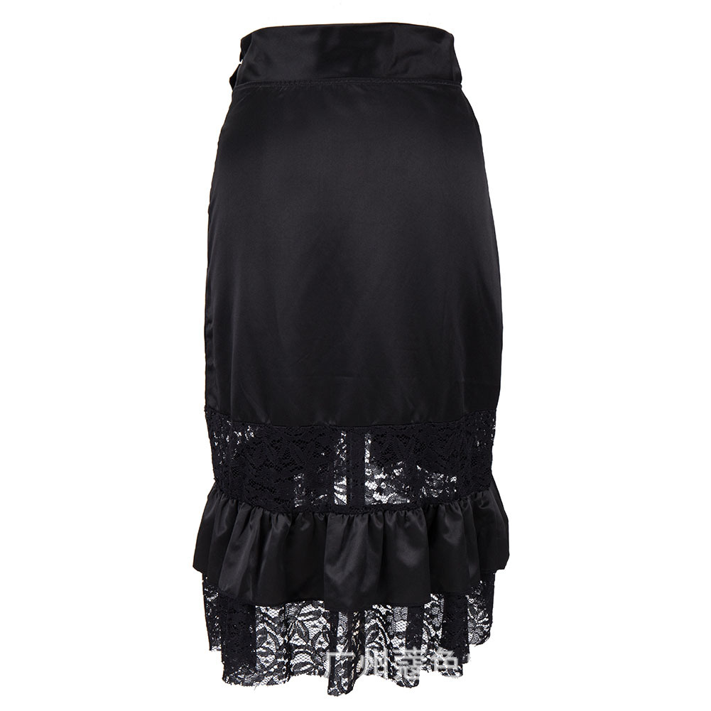 Victorian Black Satin & Lace F - Summer Victorian Clothing recension och pris