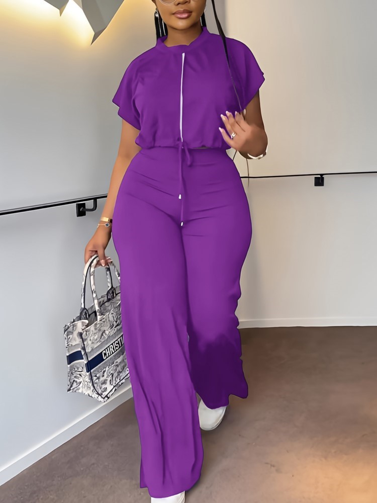 Women Casual Round Neck Drawst - Summer Clothing Set For Girls recension och pris