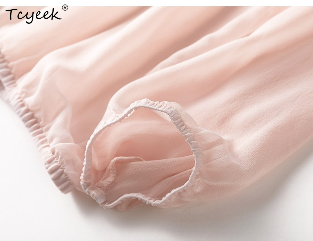 Tcyeek 100% Real Mulberry Silk - Summer Clothing Tops recension och pris