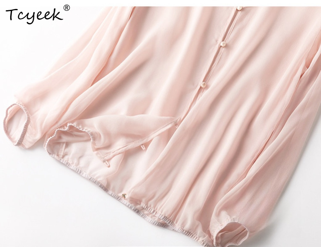 Tcyeek 100% Real Mulberry Silk - Summer Clothing Tops recension och pris