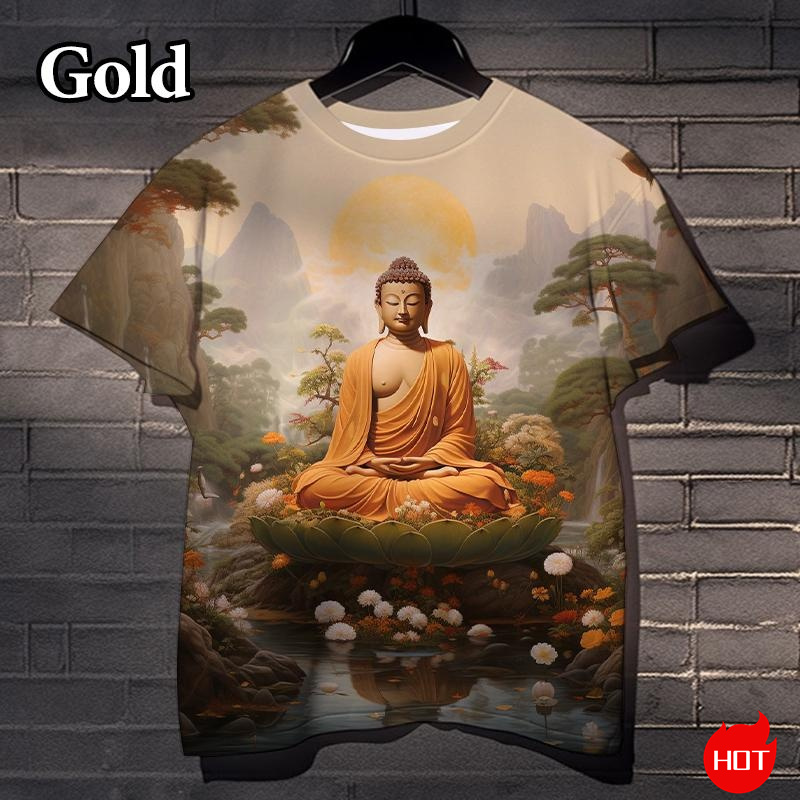 Harajuku 3D Print Buddha Sakya - Summer Clothing India recension och pris
