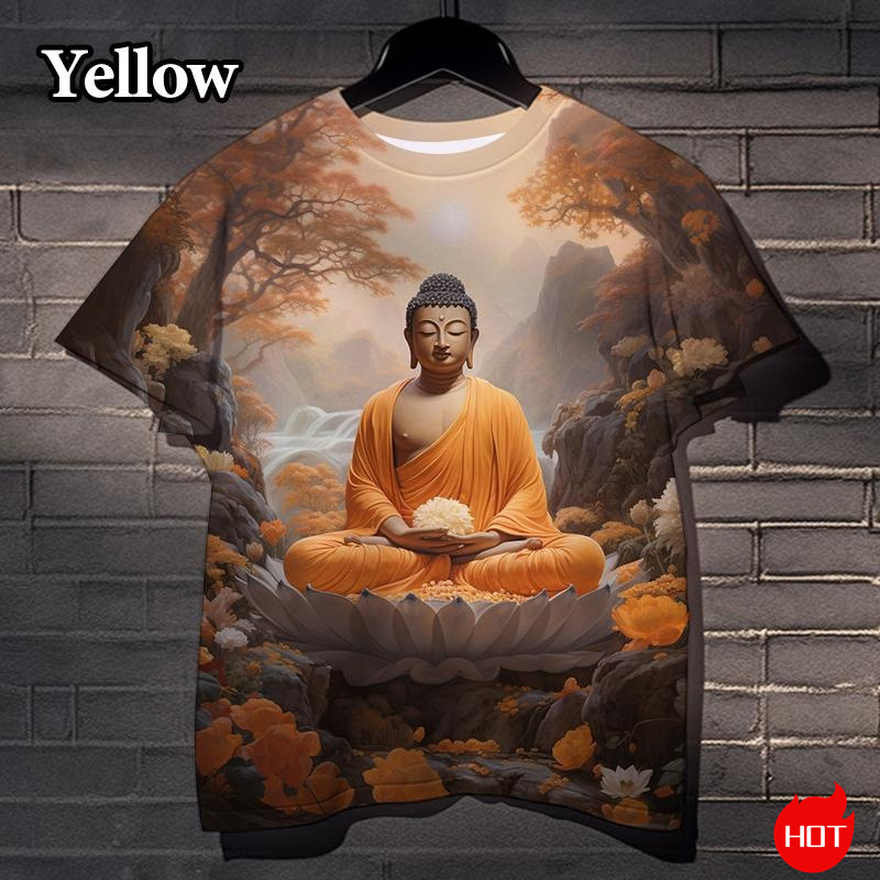 Harajuku 3D Print Buddha Sakya - Summer Clothing India recension och pris