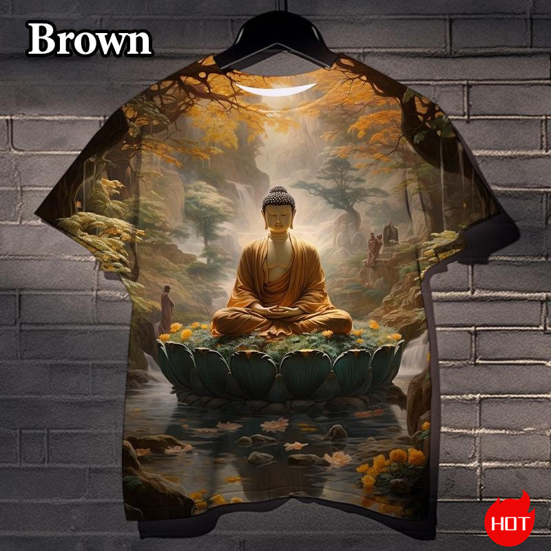 Harajuku 3D Print Buddha Sakya - Summer Clothing India recension och pris