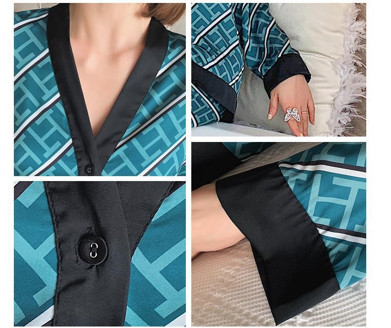 Pajamas Suit Women Satin Print - Summer House Clothing recension och pris