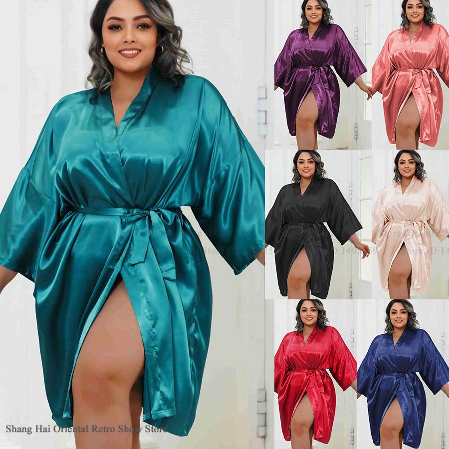 Plus Size Women Robe Half Slee - Summer House Clothing recension och pris