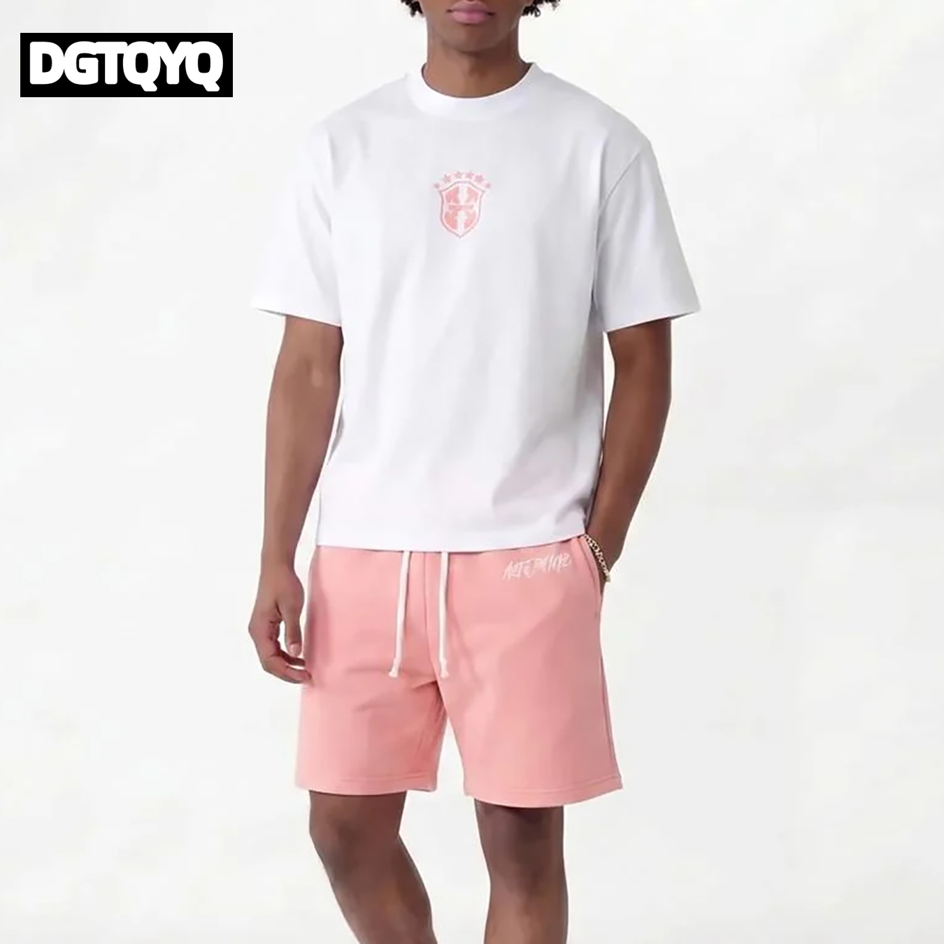 Man's Summer New Pink Embroide - Summer Clothing Sets Women recension och pris