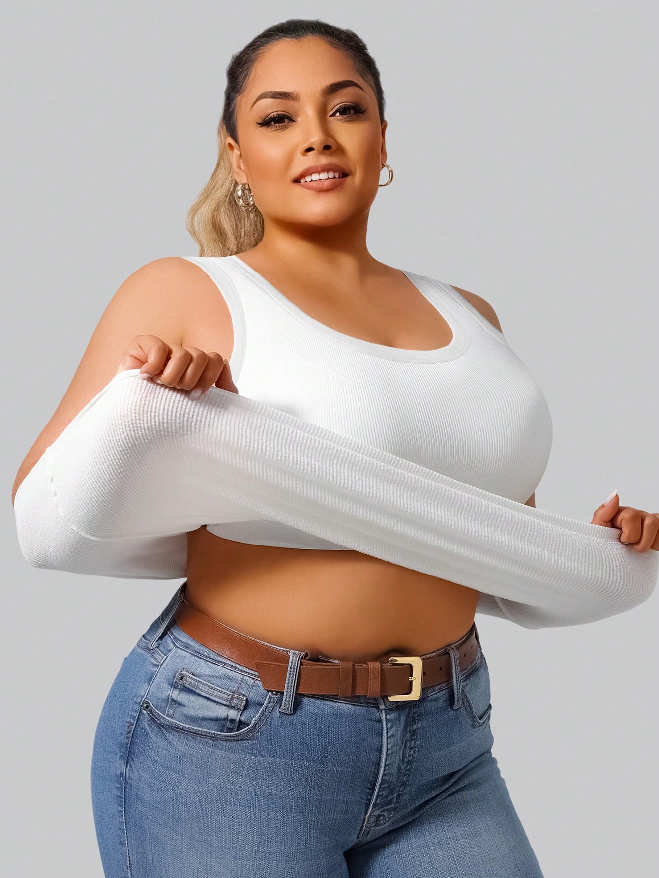 Plus Size Women's Solid Ribbed - Summer Upf Clothing recension och pris
