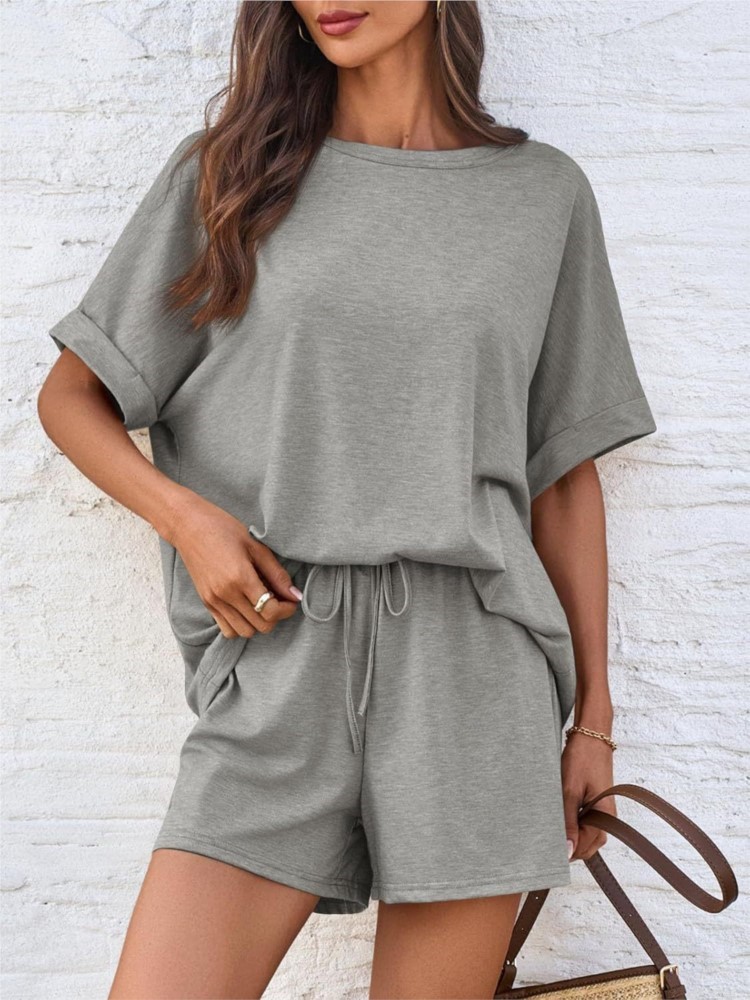 Lady Casual Set Fashion Solid  - Summer Clothing Set For Girls recension och pris
