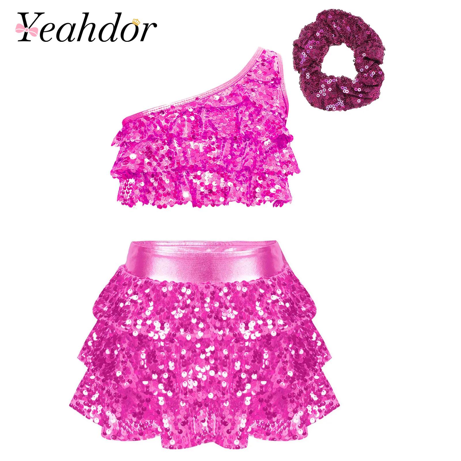 Kids Girls Shiny Sequins Latin - Summer Clothing Set For Girls recension och pris