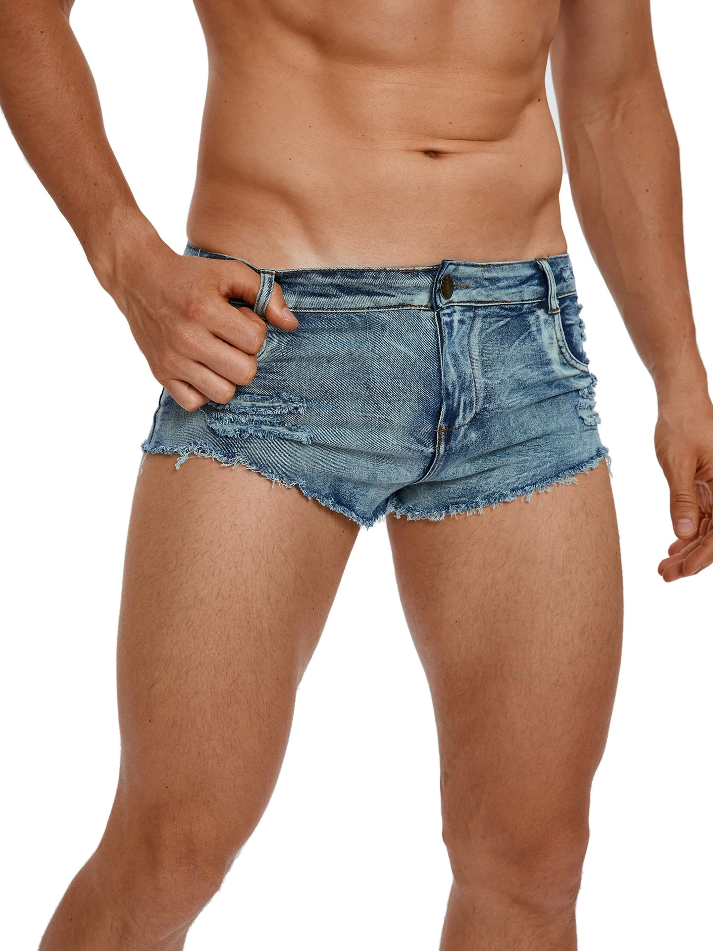 Men's Low Waist Jeans Shorts F - Summer Clothing Vintage recension och pris