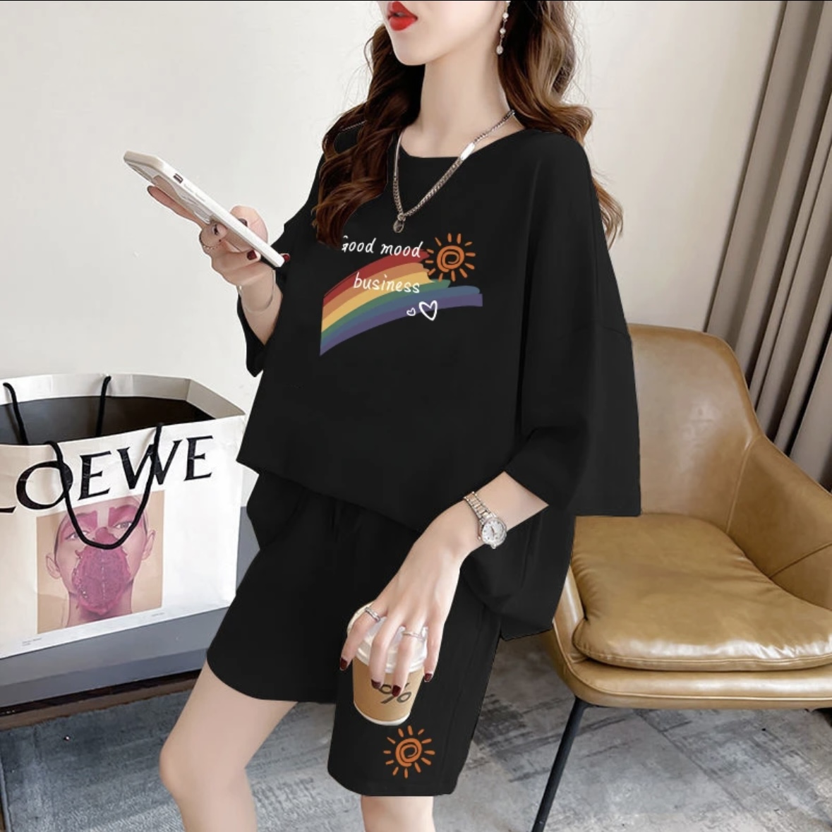 Fashion women's summer shorts  - Summer Clothing Sets Women recension och pris
